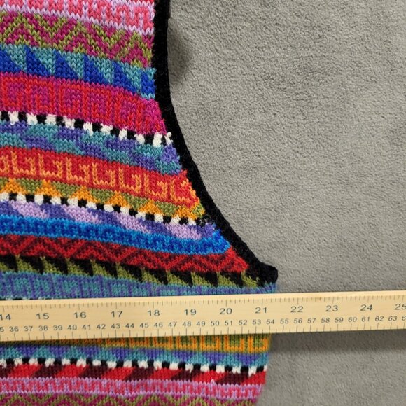 Vintage Susan Bristol Wool Blend Sweater Women Large Stripe Grandma Vest Cottage - Picture 5 of 6